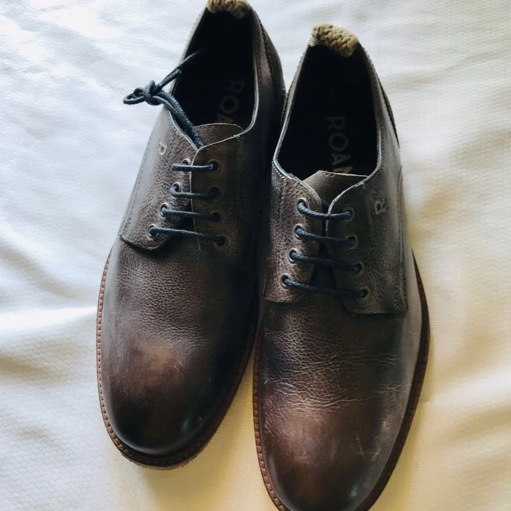 ROAN Brown Leather Men's Shoes